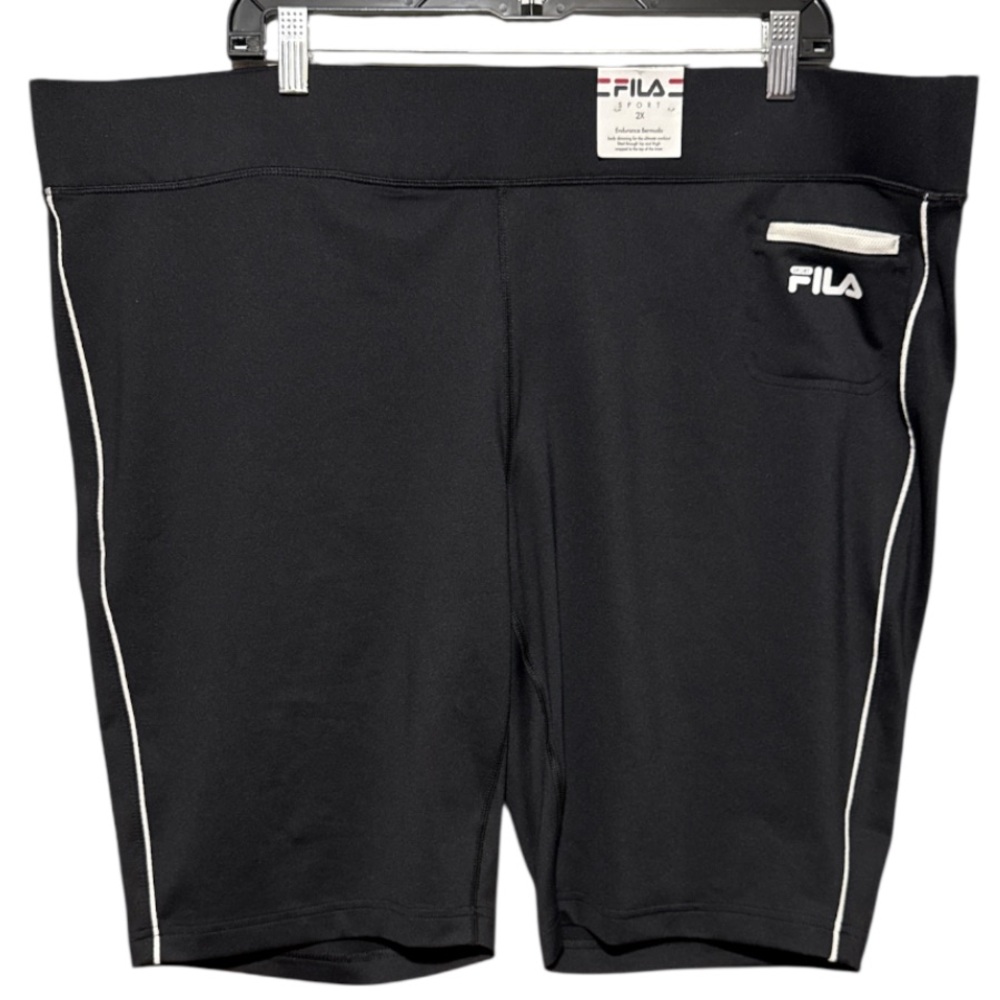 Women’s Athletic Black Shorts with White Trim by FILA XXL - Picture 2 of 4